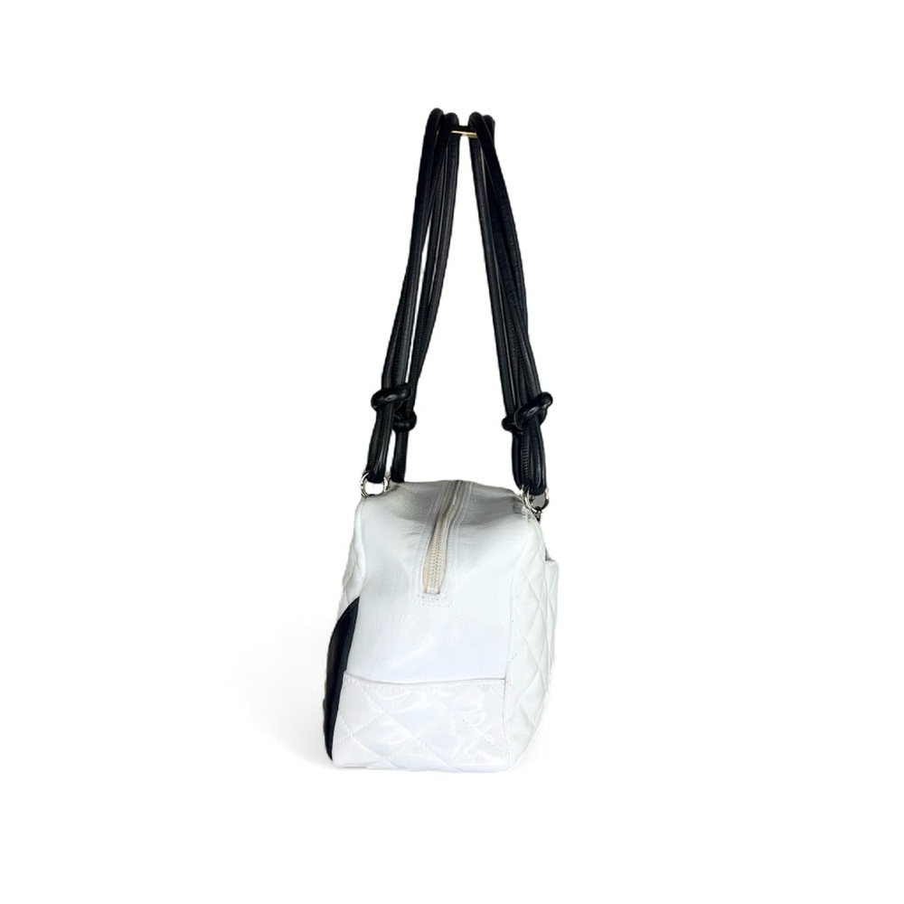 CHANEL Cambon Line White/Black CC Logo Leather Shoulder Bag - Picture 5 of 14